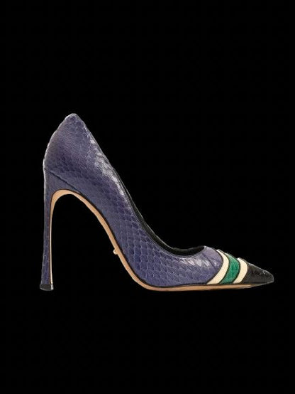Sergio Rossi Blue Leather High-Heeled Shoes Size N/A - Excellent Condition