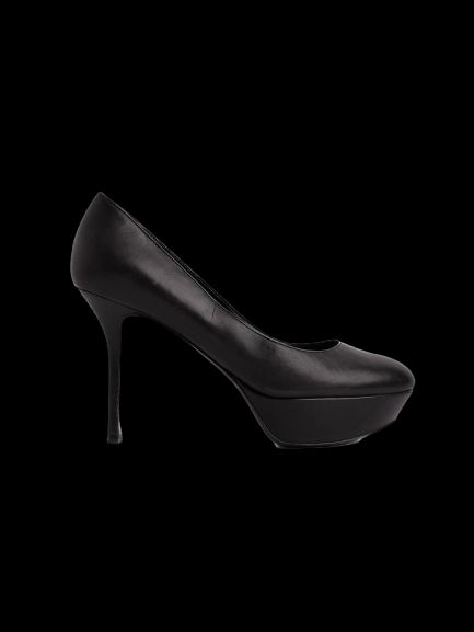 Average Condition Sergio Rossi Black Leather Platform Pumps Size 38
