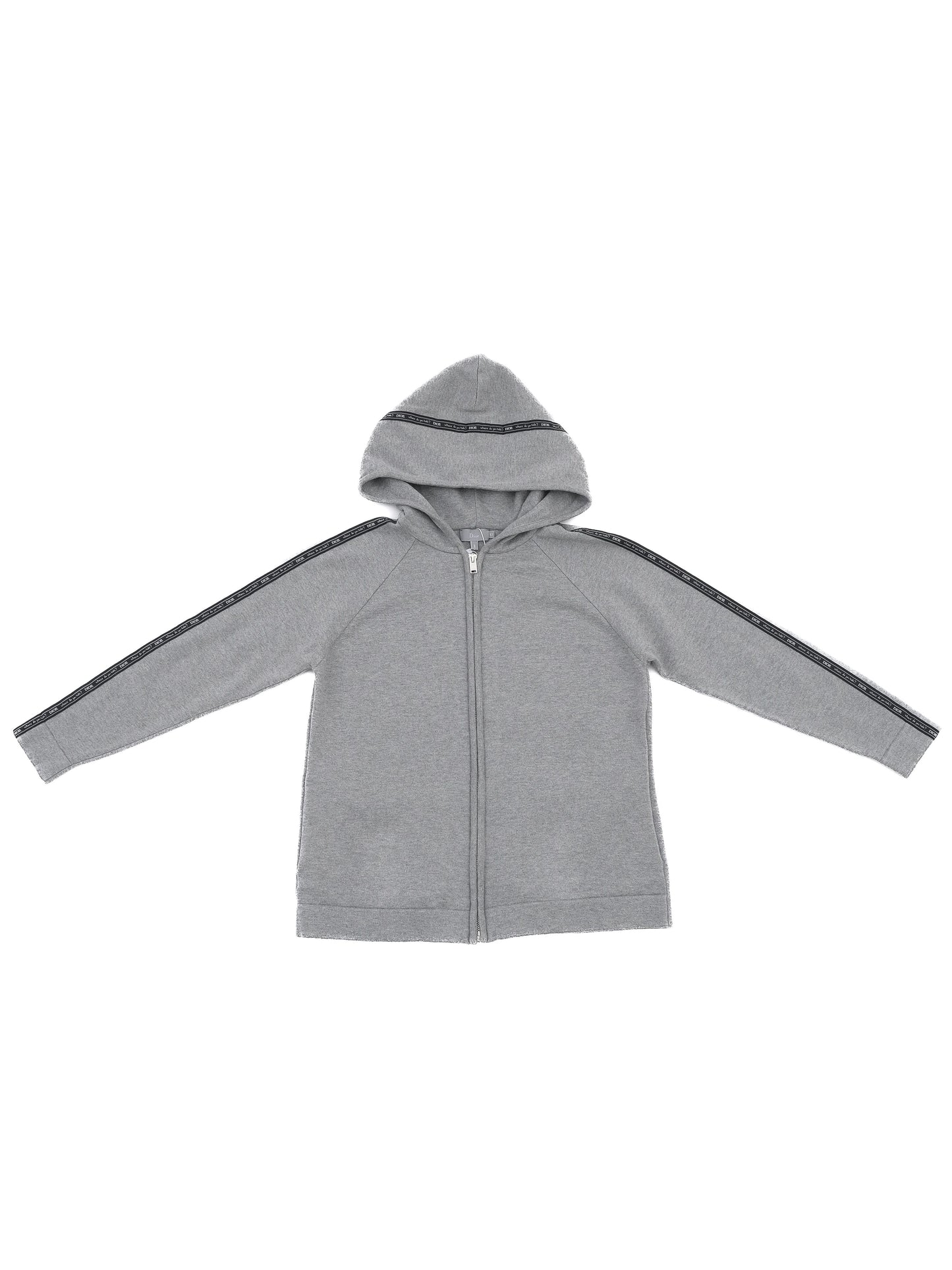 excellent dior gray zip-up hoodie for kids size 12