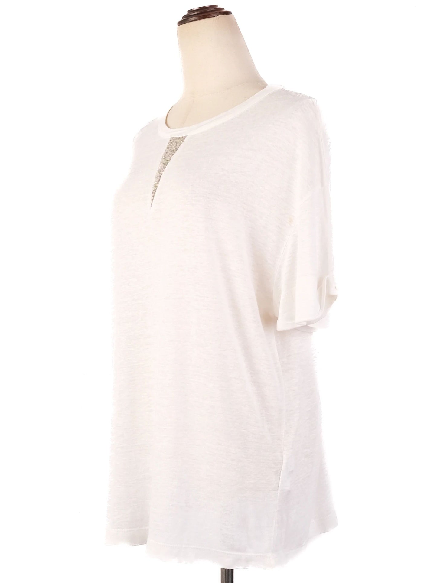 excellent brunello cucinelli white short sleeve top size m