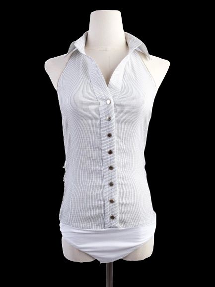 excellent elisabetta franchi white sleeveless blouse size 42