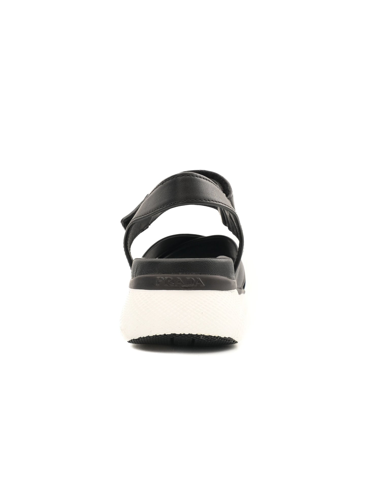 new prada black leather platform sandals size 36.5 with adjustable straps