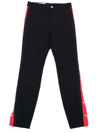 Excellent Gucci Black Nylon Pants with Red Stripes Size M Made in Italy