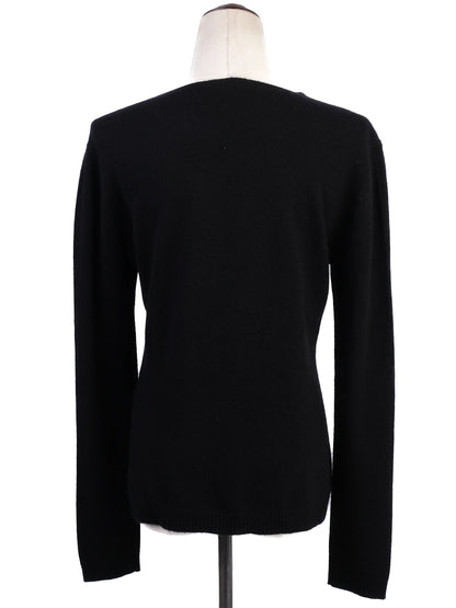 Excellent MAX&Co Black Sweater M 100% Cashmere Abstract Design
