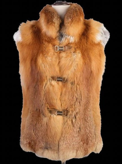 WonderFur Women's Orange Fur Vest Size S Excellent Condition