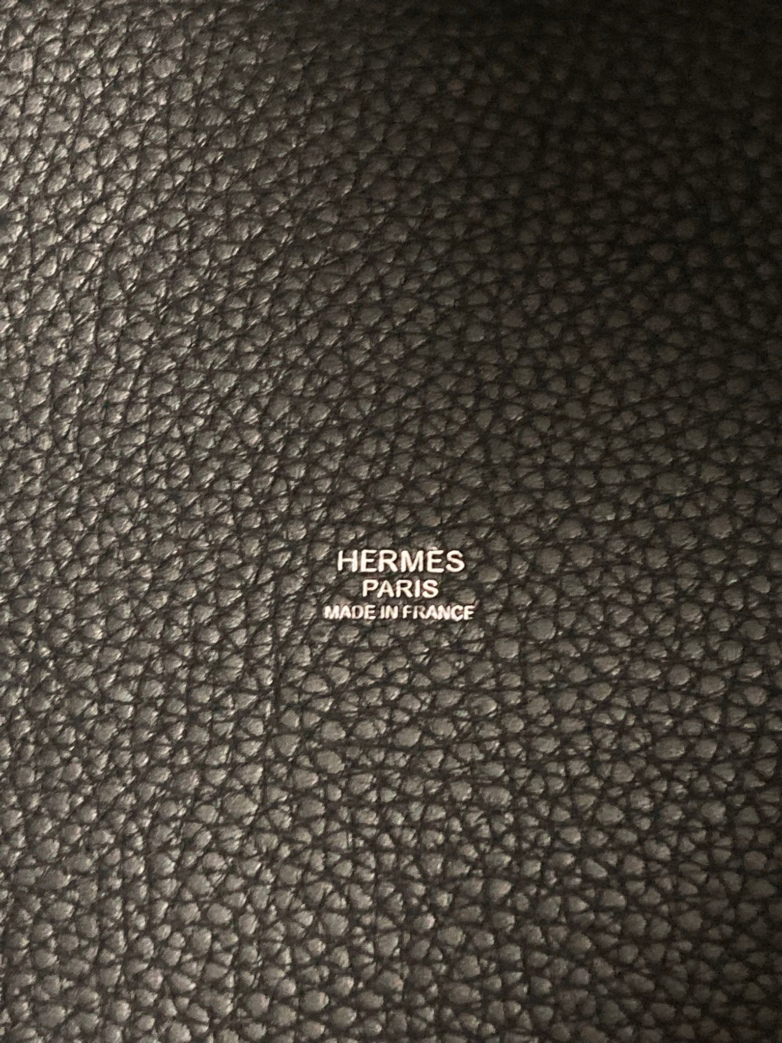 Hermes Black Picotin MM,Taurillon Clemence PHW  C Stamp