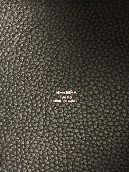 Hermes Black Picotin MM,Taurillon Clemence PHW  C Stamp