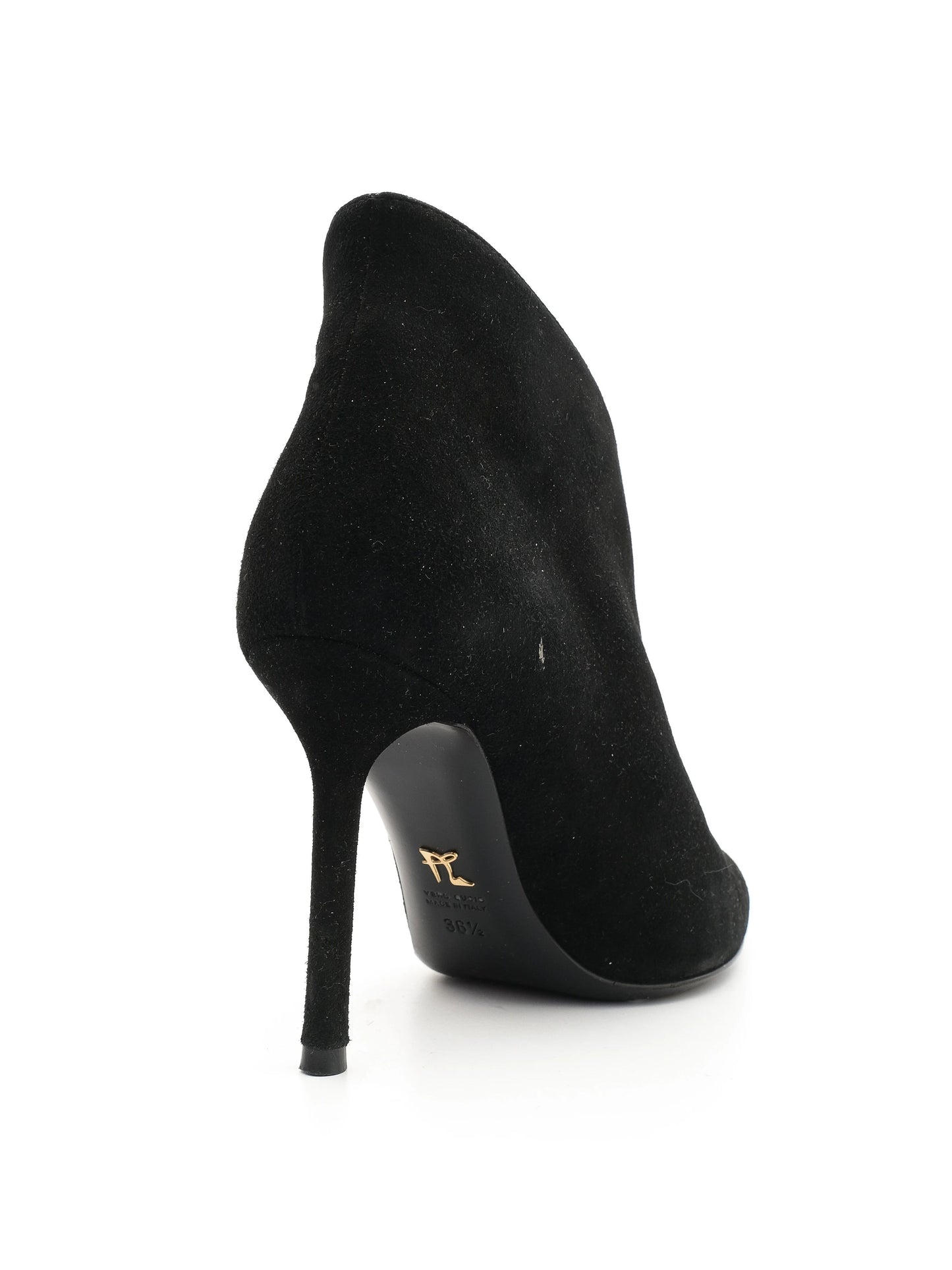 excellent ballin black leather high-heeled ankle boots, size 36.5