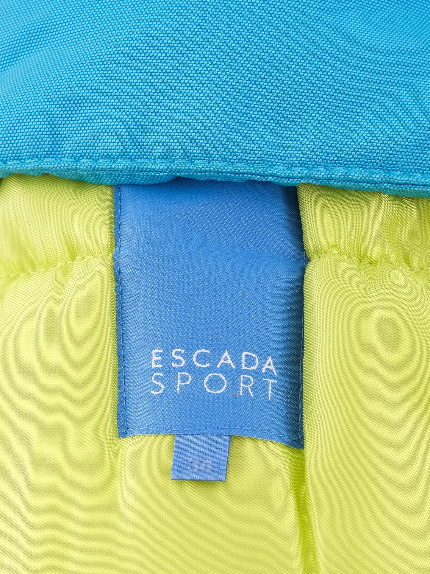 escada excellent condition blue nylon winter coat size l