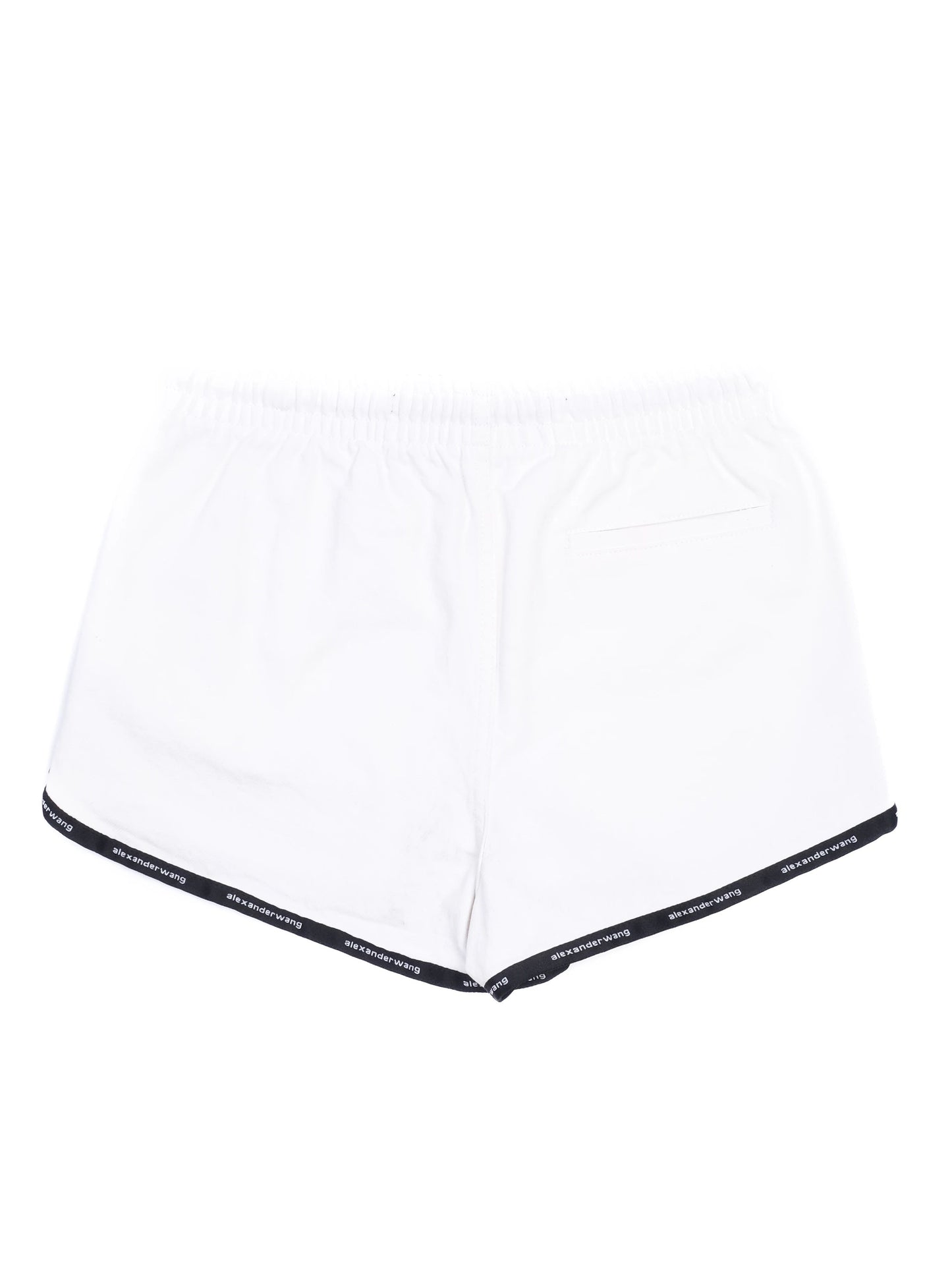 excellent alexander wang white cotton shorts with black detailing