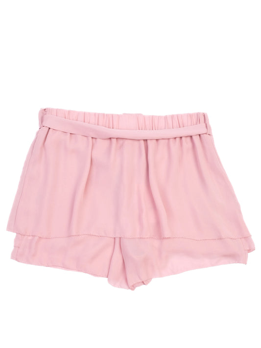 NEW By Malene Birger Pink Layered Shorts Size M with Belt
