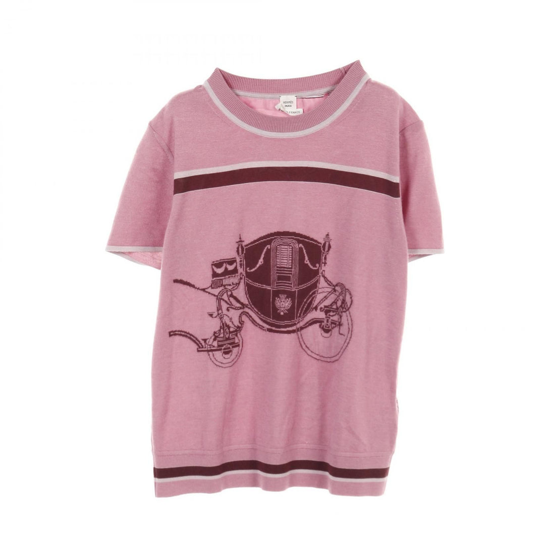 Hermes Twill Laine Ex-libris T-shirt Pink Silk Cashmere 3e 2800d 7