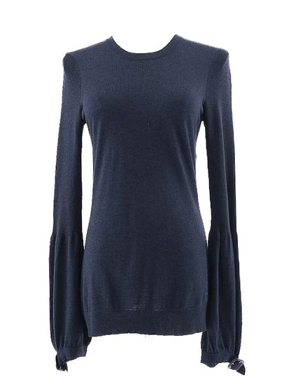Excellent Burberry Blue Silk Sweater Size M with Button Details