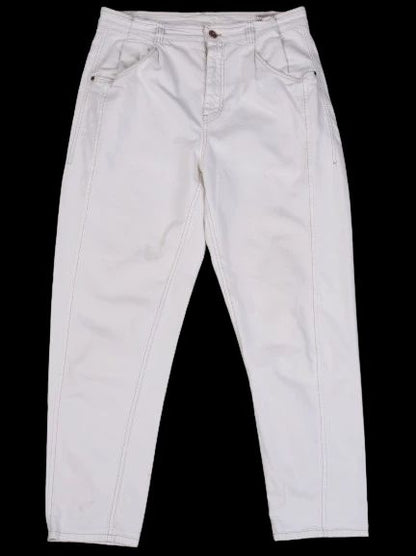 Excellent Brunello Cucinelli White Tapered Leg Pants Size XL