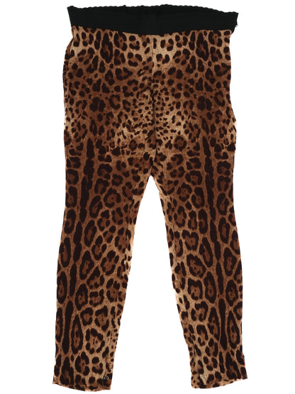 Excellent Dolce Gabbana Leopard-Print Silk Leggings Size M