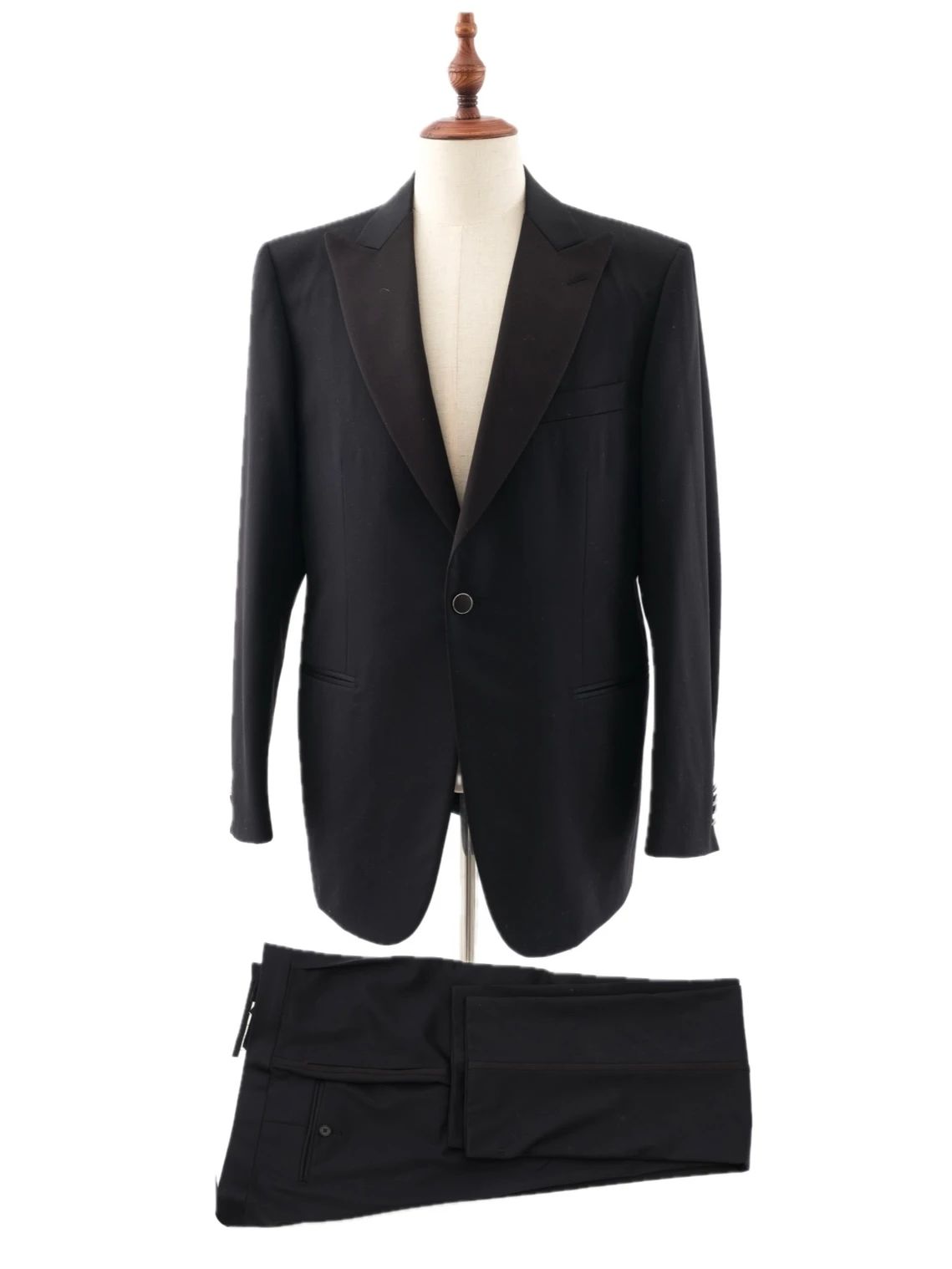 perfect ermenegildo zegna black wool suit size xl for men