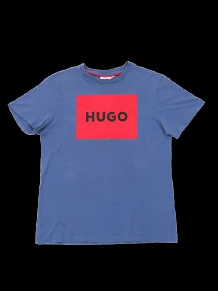 excellent hugo blue cotton t-shirt for kids, size 12-xs