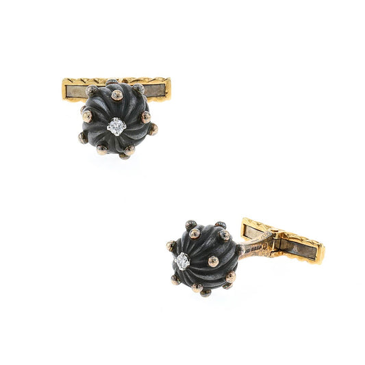 David Webb diamonds, gold and silver cufflinks