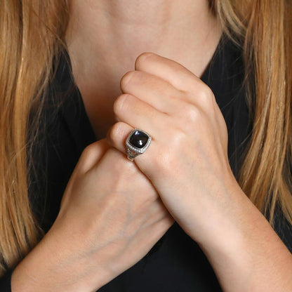 David Yurman Albion diamonds and silver ring