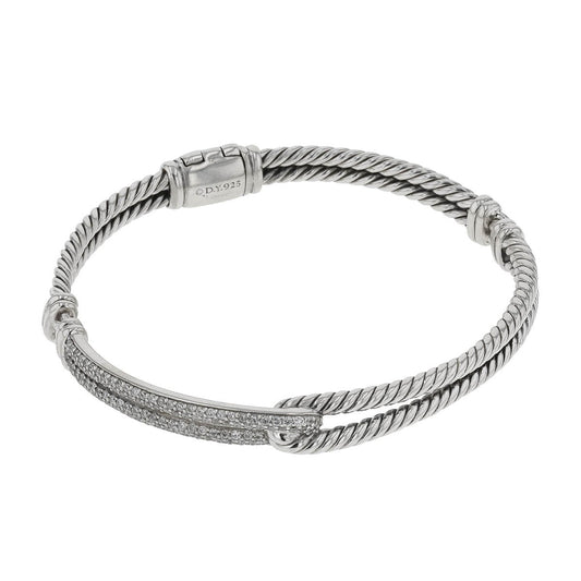 David Yurman Labyrinthe silver and diamonds bracelet