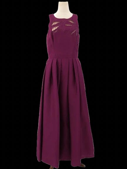 excellent zuhair murad purple silk floor-length dress sleeveless