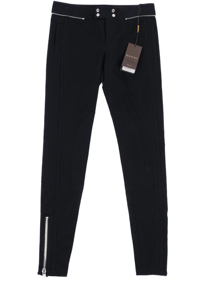 NEW Gucci Black Nylon Pants Size S with Zippers at Ankle