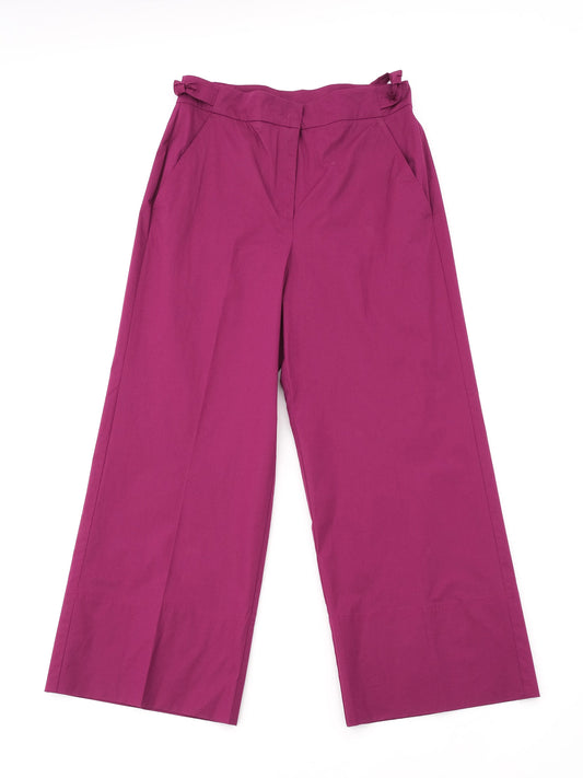 Excellent Marella Magenta Wide-Leg Pants XL with Bow Detail