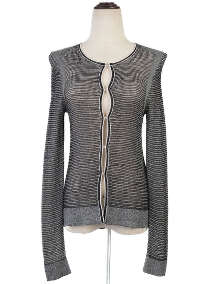 EXCELLENT Maje Gray Knitted Long Sleeve Top Size XS Sheer Viscose