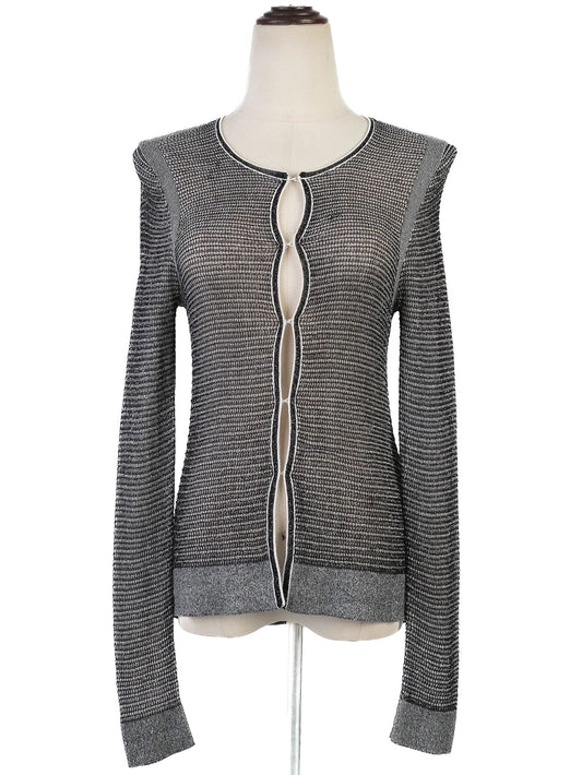 EXCELLENT Maje Gray Knitted Long Sleeve Top Size XS Sheer Viscose