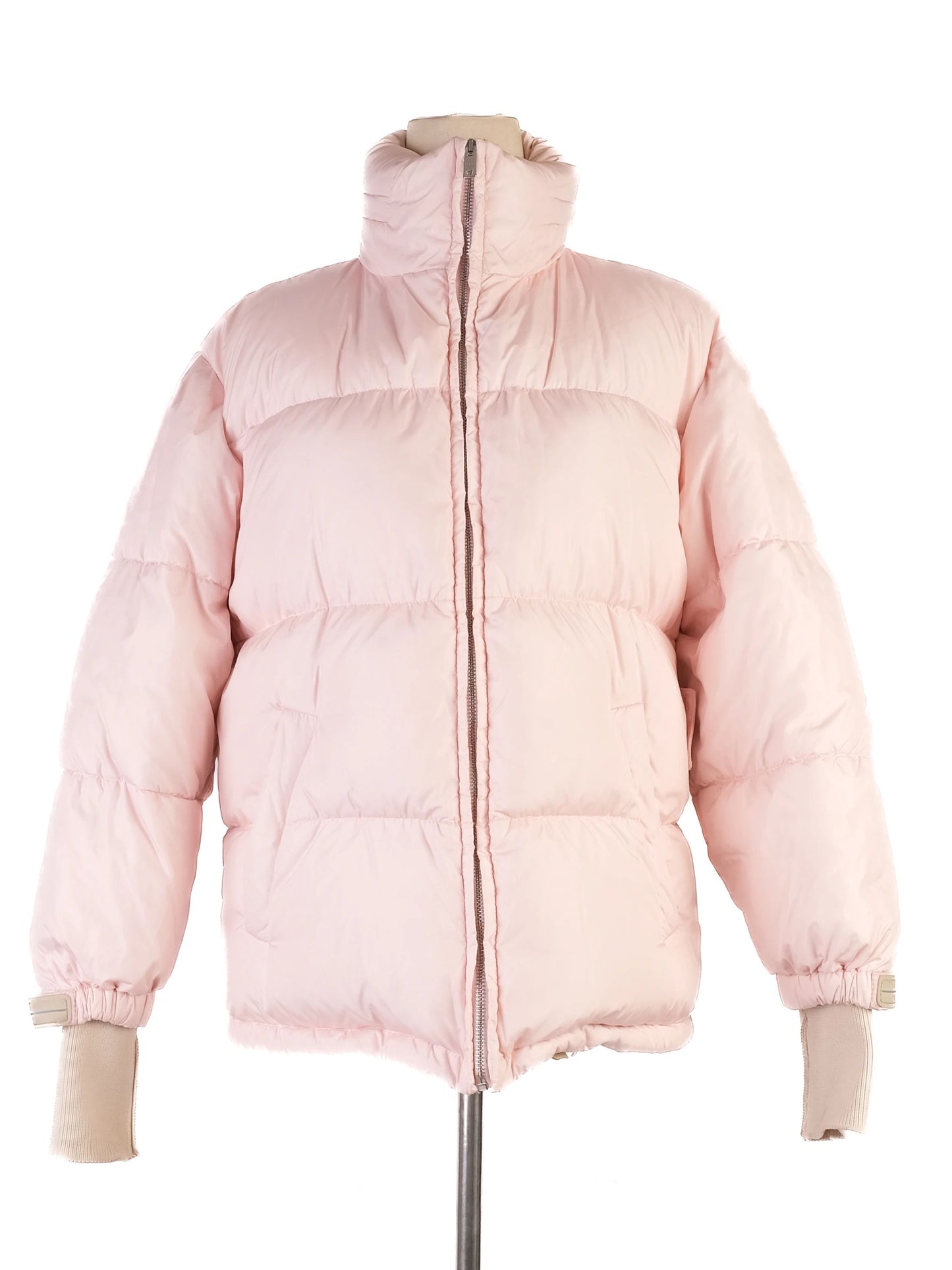 perfect prada pink nylon puffer jacket size xs for women