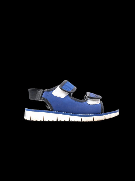 Excellent Hogan Kids Sandals Blue Leather Size 30 Adjustable Straps