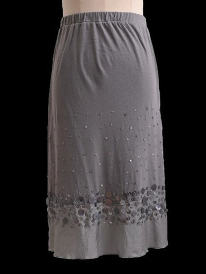 NEW Moschino Gray Sequin Skirt Size S Women's Cotton