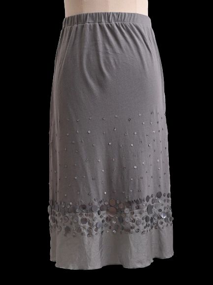NEW Moschino Gray Sequin Skirt Size S Women's Cotton
