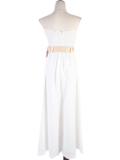 NEW Zimmerman White Strapless Jumpsuit with Woven Belt