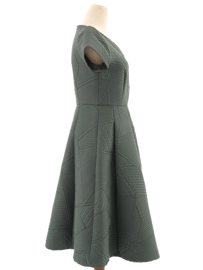 Excellent MaxCo Green Fit-and-Flare Dress Size S Polyester