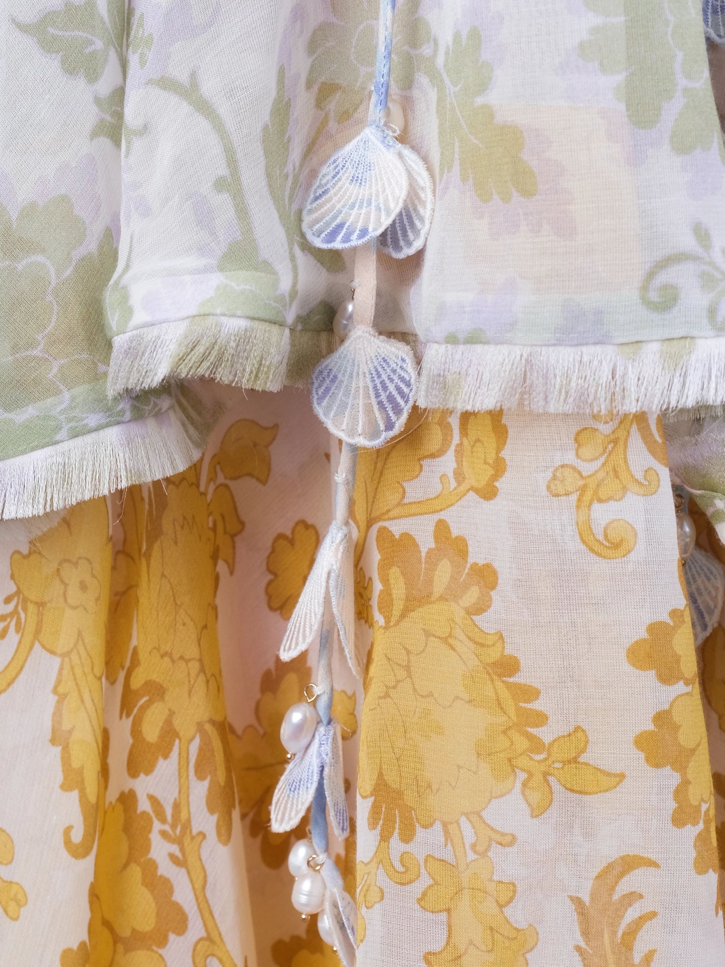 zimmermann floral tiered dress in silk, size l, excellent condition