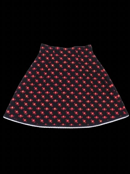 excellent miu miu black floral cotton skirt size m made in italy