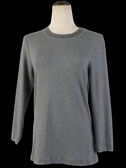 excellent peserico gray wool long sleeve top size l