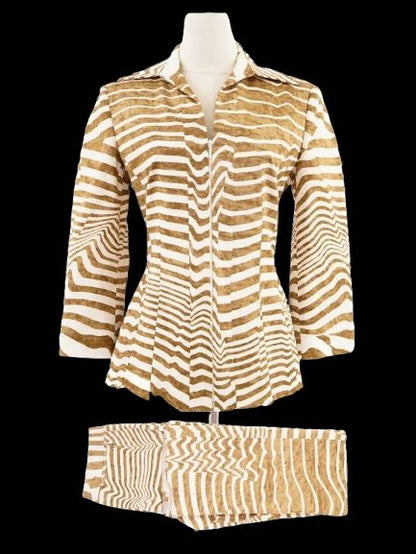 Perfect Gianfranco Ferr� Orange Striped Shirt Size M Women