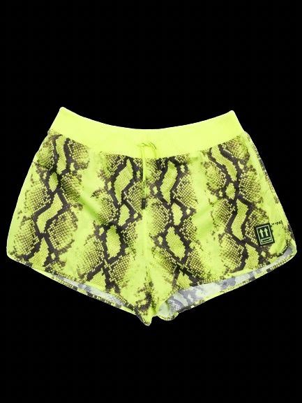 excellent off-white women's neon snakeskin shorts size s