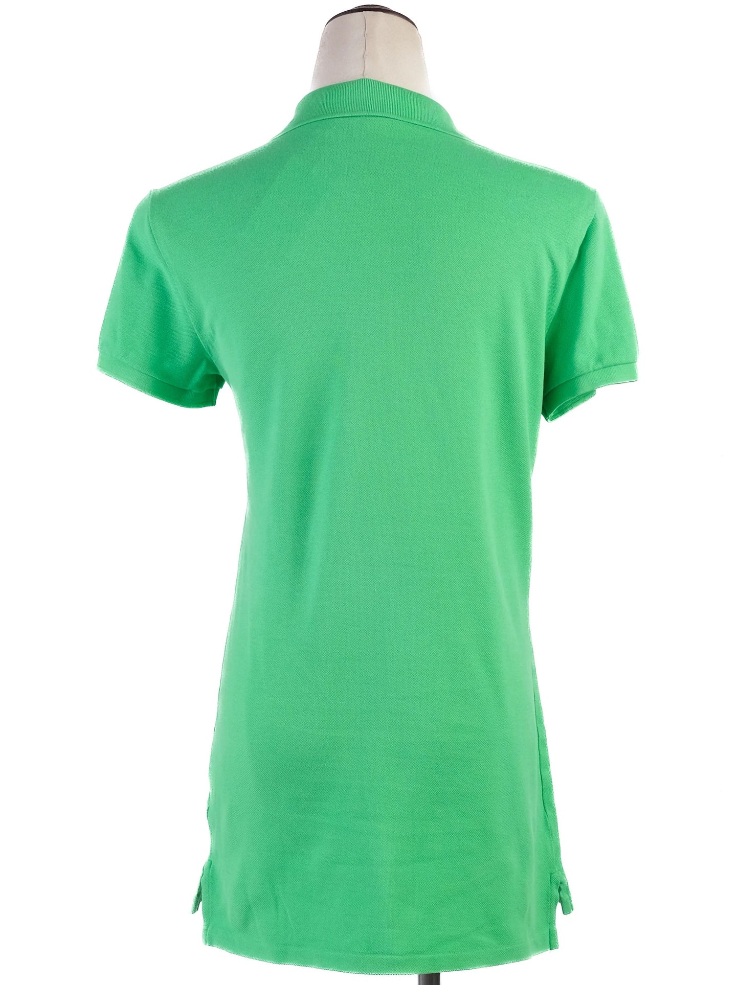 excellent ralph lauren green polo shirt size m with pink logo