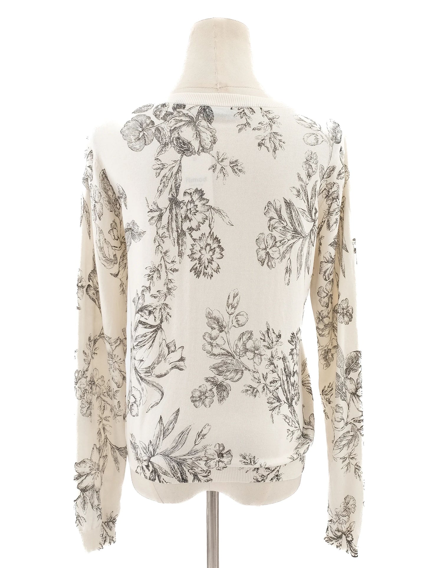excellent twinset white floral pattern cardigan size xs