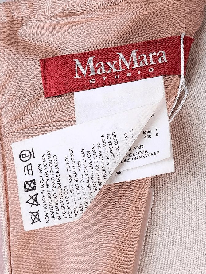 excellent max mara pink wool dress size s short sleeve knee-length