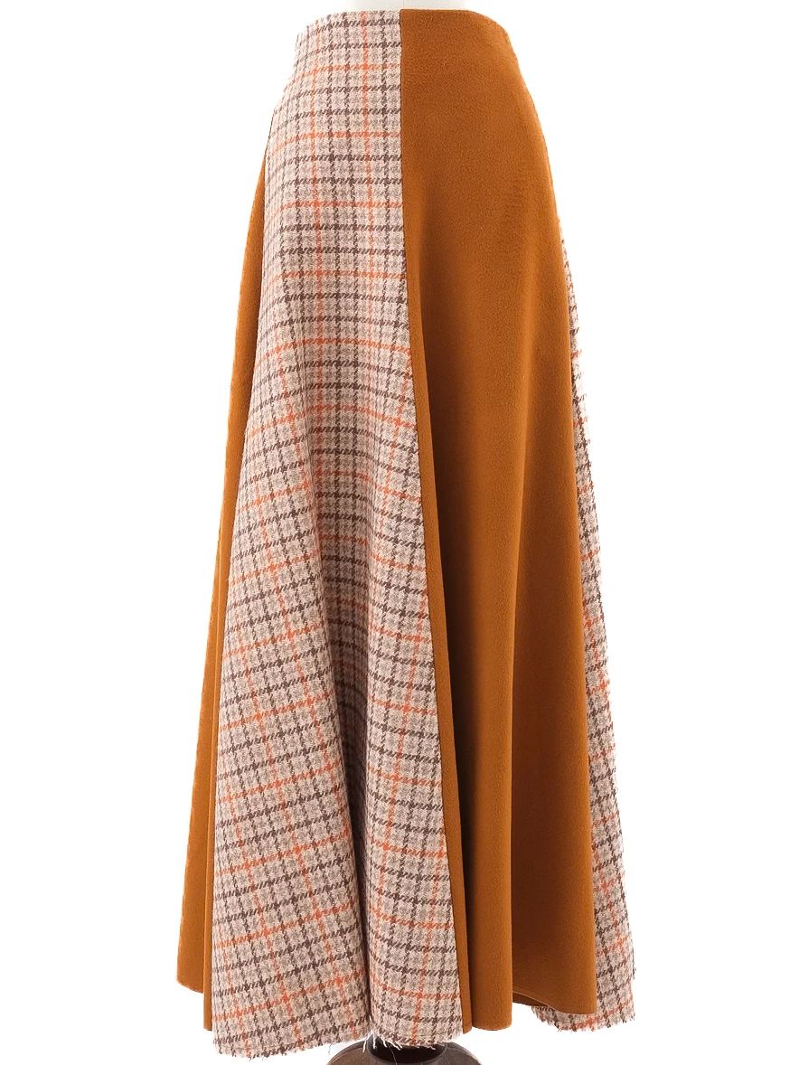 excellent golden goose wool plaid long skirt size xs