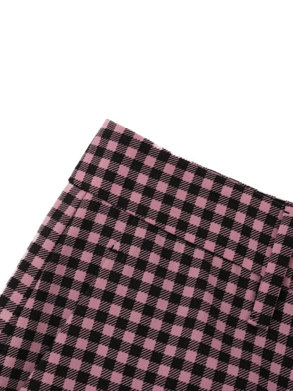 EXCELLENT Prada Pink Wool Plaid Shorts Size S Women