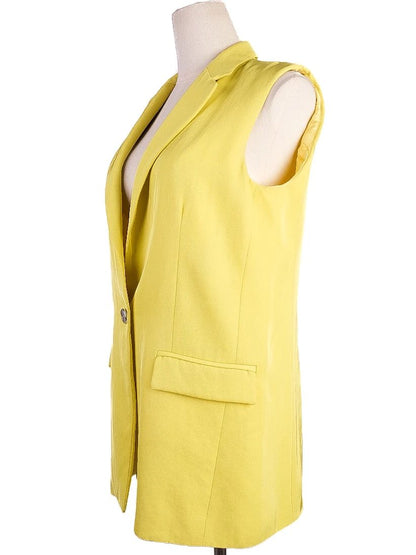 Excellent Pinko Yellow Sleeveless Blazer & Pants Set Women