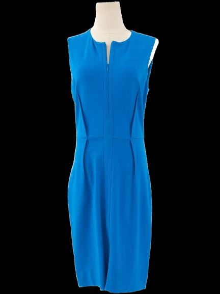 excellent diane von furstenberg blue sleeveless dress size m