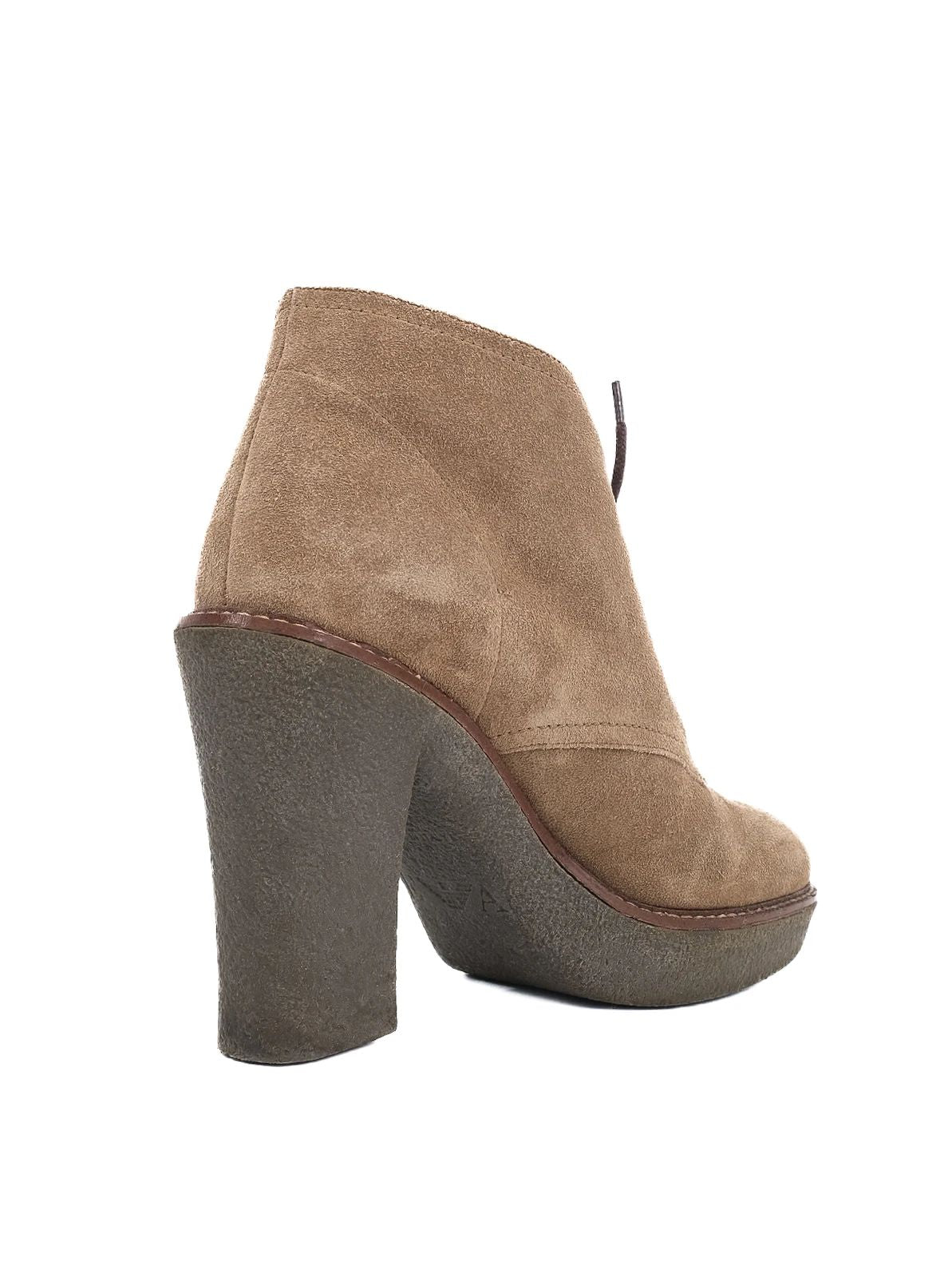 emporio armani orange genuine suede ankle boots size 37.5
