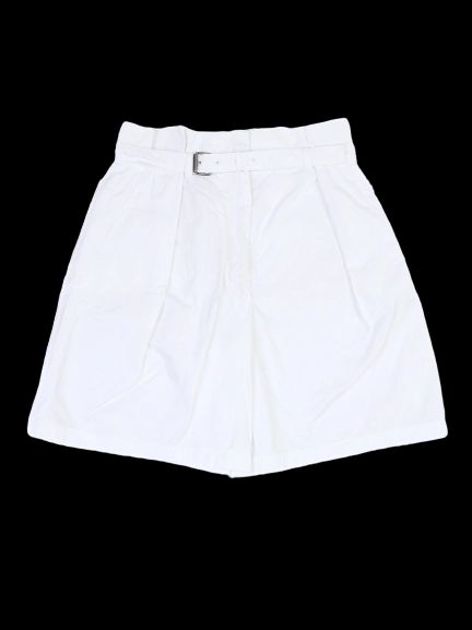 excellent weekend maxmara white cotton shorts with belt size n/a