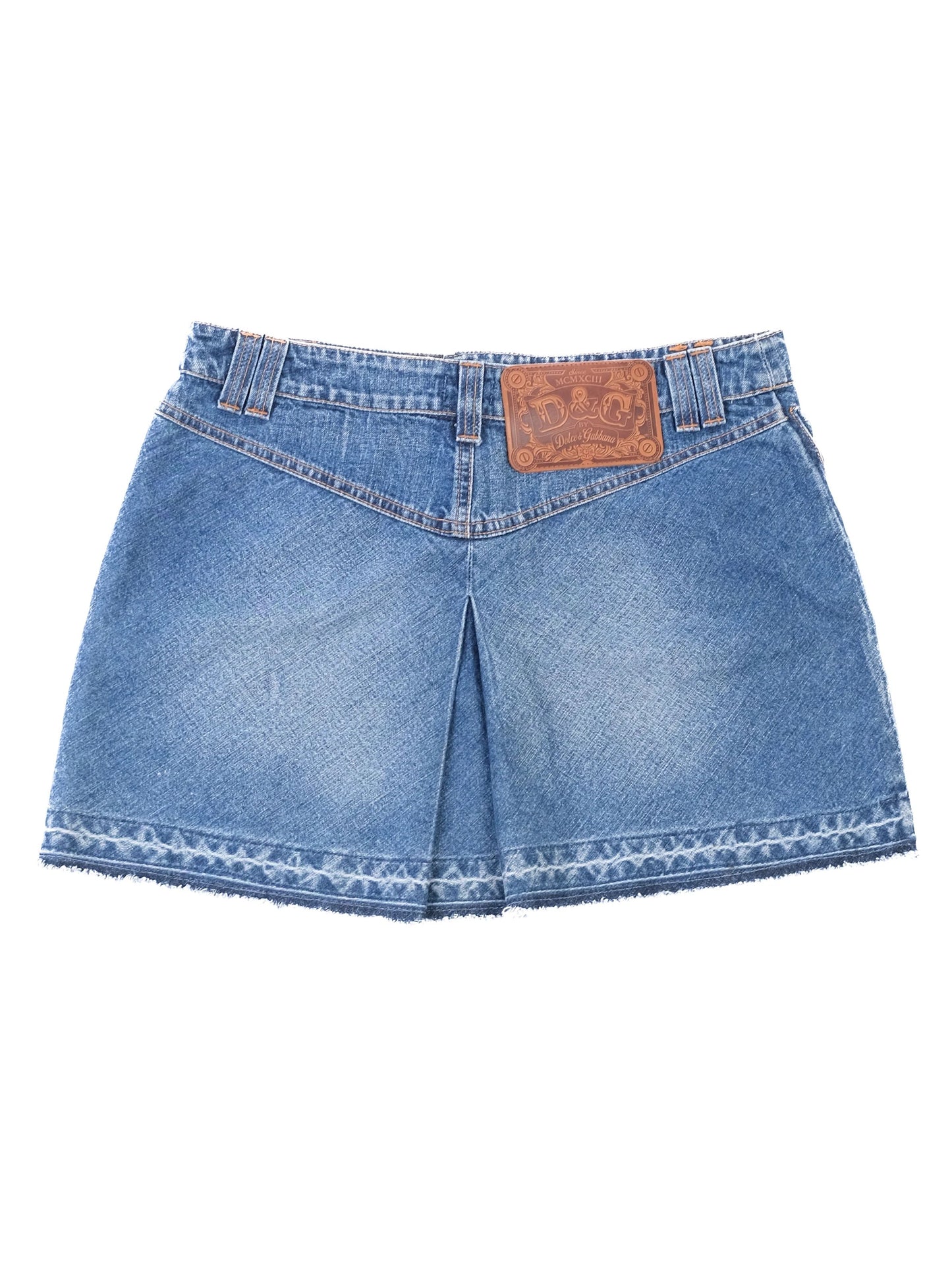 excellent dolce gabbana blue denim mini skirt size m